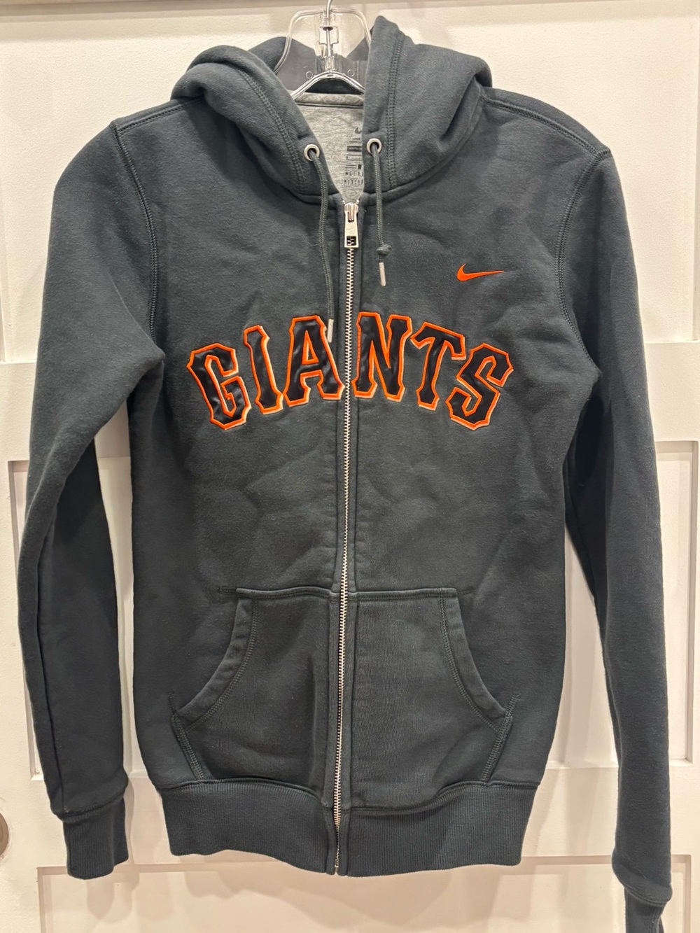 Nike Dark Gray Full-Zip Hoodie with Orange San Francisco GIANTS Appliqué